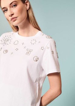 TARA JARMON Haut En Jersey Blanc Taralove Best