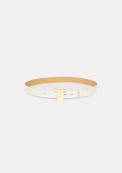 TARA JARMON Ceinture En Cuir 8 Bis Ecru Best