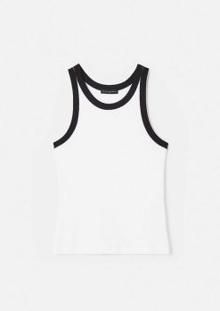 TARA JARMON Trish T-Shirt En Jersey Cotele Noir Et Blanc Best
