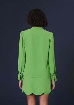 TARA JARMON Haut Toulouse Crepe Vert Wholesale