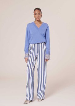 TARA JARMON Pantalon Raye Bleu Parigi Wholesale