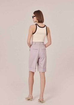 TARA JARMON Short En Laine Froide Violet Swan New