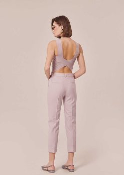 TARA JARMON Pantalon En Laine Froide Violet Philippa Best