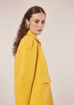 TARA JARMON Manteau Marnie En Double Coton Jaune Online