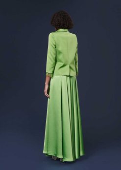 TARA JARMON Jupe En Satin Vert Joya Best