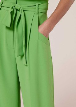 TARA JARMON Pantalon En Crepe Vert Pyla Best