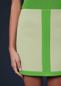 TARA JARMON Jupe En Double Toile Verte Julianna Clearance