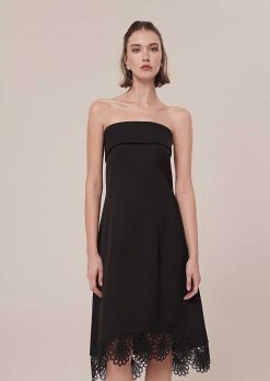 TARA JARMON Robe En Satin Noir Roy Best