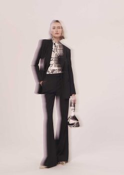TARA JARMON Pantalon En Laine Froide Noir Primavera Wholesale
