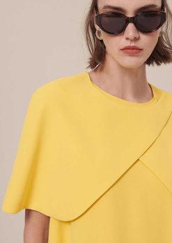 TARA JARMON Cape En Crepe Jaune Valentina Online