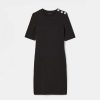 TARA JARMON Robe Rayonnante En Coton Irise Noir Best