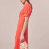 TARA JARMON Robe Roucoule En Crepe Corail Hot