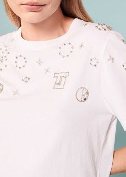 TARA JARMON Haut En Jersey Blanc Taralove Best