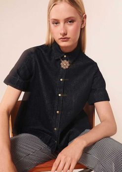 TARA JARMON Chemise En Jean Bleu Nuit Camilla Online