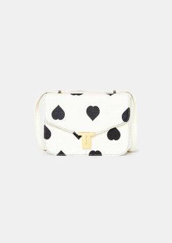 TARA JARMON Sac 8 Bis Ecru A Pois Noirs Coeurs Clearance