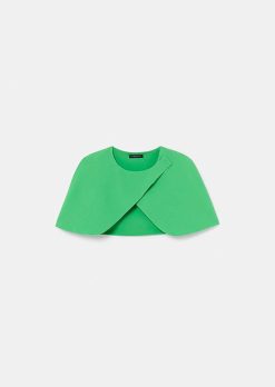 TARA JARMON Cape En Crepe Verte Valentina Clearance