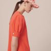 TARA JARMON Blouse En Crepe Corail Tourterelle Wholesale