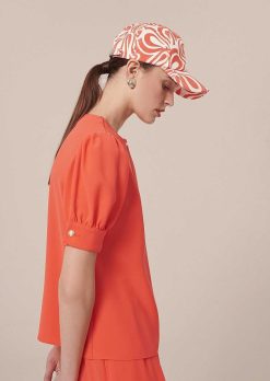 TARA JARMON Blouse En Crepe Corail Tourterelle Wholesale