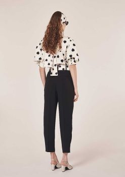 TARA JARMON Pantalon En Crepe Noir Paga New