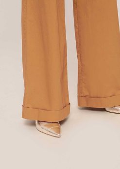 TARA JARMON Pantalon En Popeline Marron Pyla Wholesale