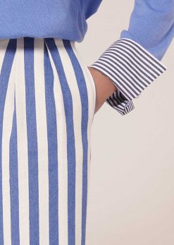 TARA JARMON Pantalon Raye Bleu Parigi Wholesale