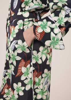 TARA JARMON Porticcio Pantalon Imprime Fleurs Bleu Nuit Wholesale