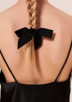 TARA JARMON Debardeur Fluide En Satin Noir Tess Wholesale