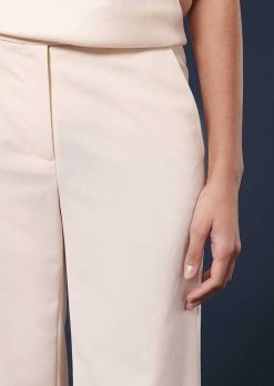 TARA JARMON Pantalon En Laine Froide Ecru Primavera Hot