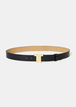 TARA JARMON Ceinture 8 Bis En Cuir Noir Hot