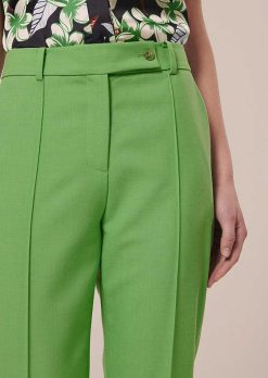TARA JARMON Pantalon En Laine Froide Vert Pascal Clearance