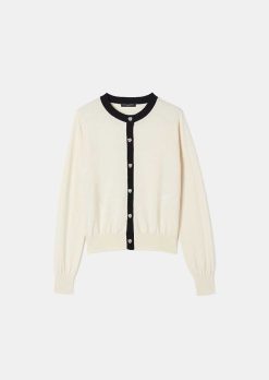 TARA JARMON Cardigan Gaelle En Coton Et Laine Ecru Best