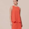 TARA JARMON Haut En Crepe Corail Tabo New