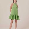 TARA JARMON Robe En Satin Vert Riviera Hot