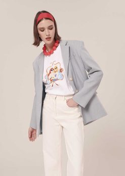 TARA JARMON T-Shirt Taradolls Blanc En Double Jersey New