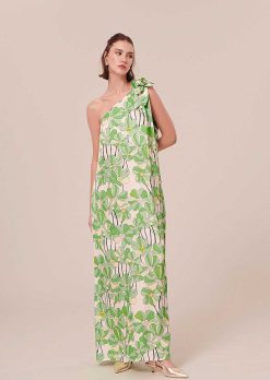 TARA JARMON Robe Imprimee Florale Verte Rekia Hot