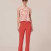 TARA JARMON Pantalon En Toile Double Phoenix Corail New