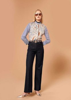 TARA JARMON Pantalon En Denim Bleu Nuit Jerome Hot