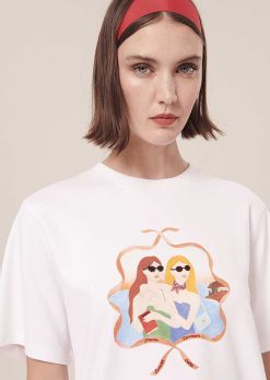 TARA JARMON T-Shirt Taradolls Blanc En Double Jersey New
