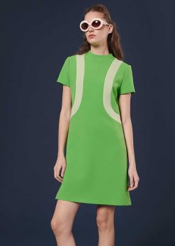 TARA JARMON Robe Raquel Verte En Double Toile Clearance