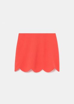 TARA JARMON Jupe En Crepe Corail Joliette Hot