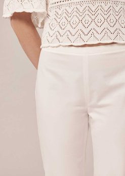 TARA JARMON Pantalon En Coton Blanc Pablo Hot