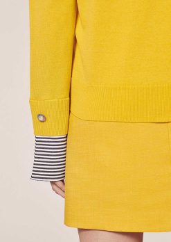 TARA JARMON Pull Jaune Primrose En Coton Et Laine Merinos Best