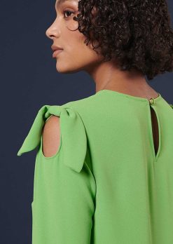 TARA JARMON Robe En Crepe Verte Renato Hot