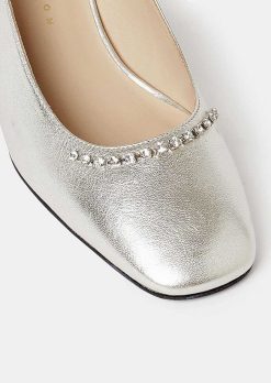 TARA JARMON Chaussures En Cuir Argentees Katrina Online