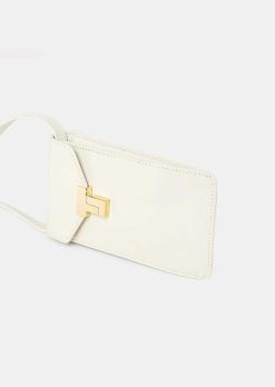 TARA JARMON Pochette 8 Bis En Cuir Ecru Clearance