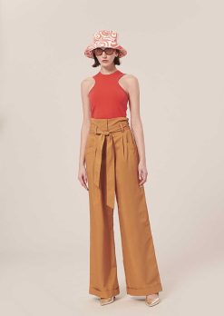 TARA JARMON Pantalon En Popeline Marron Pyla Wholesale