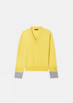 TARA JARMON Pull Jaune Primrose En Coton Et Laine Merinos Best