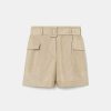 TARA JARMON Short Sylviane En Coton Beige New