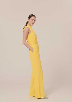 TARA JARMON Combinaison Cecile En Crepe Jaune Wholesale