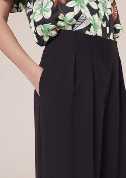 TARA JARMON Pantalon En Crepe Bleu Nuit Parigi Wholesale
